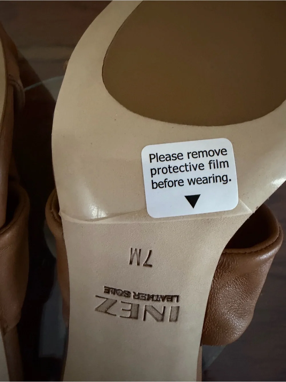 Inez Isa Heel slides in Cognac Nappa size 7 M